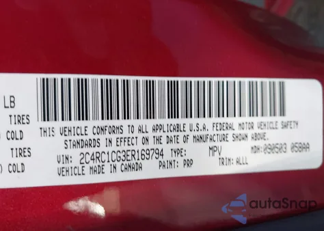 2014 Chrysler Town & Country Touring-L from USA, damaged, VIN 2C4RC1CG3ER169794